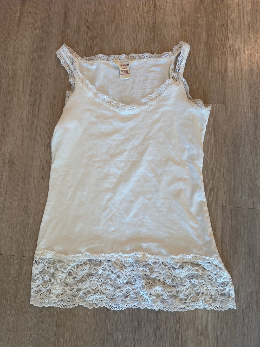 Sundance White Cotton Tank Too M